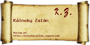 Kálnoky Zalán névjegykártya